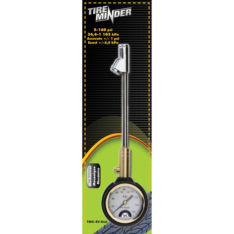 TireMinder مايندر ريسيرش 154.1681 جهاز قياس ضغط الإطارات TireMinder TMG-RV-DIAL مع ساق 9 بوصة - Image 2